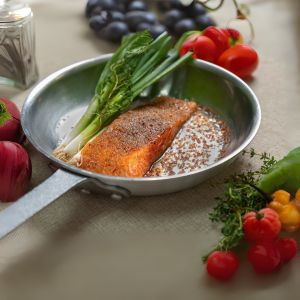 Salmon on a pan